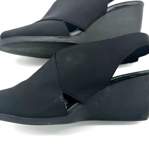 Bandolina wedge black comfy sandals size 10 Party  Casual - Picture 5 of 9
